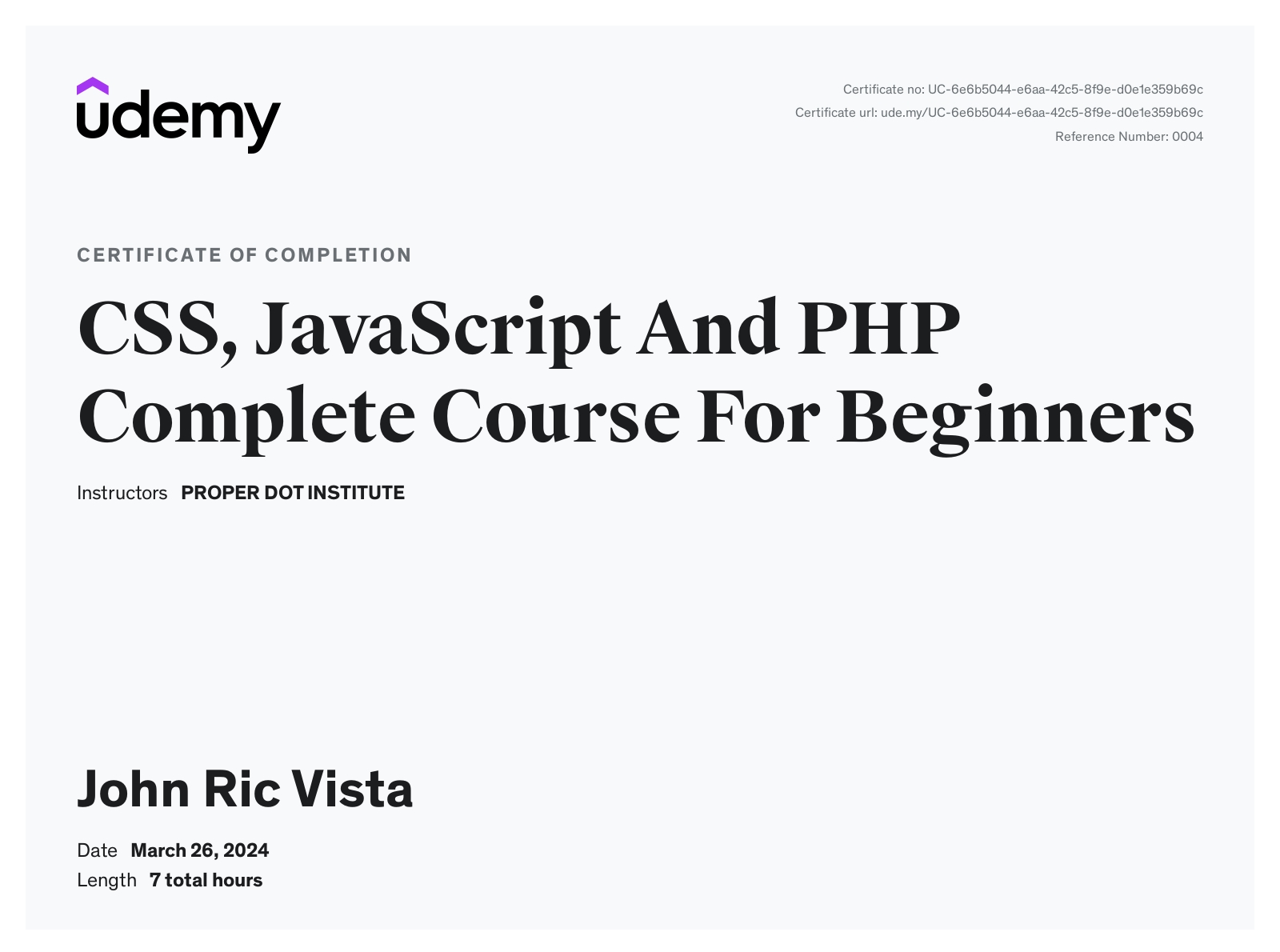 Certificate 2